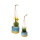 Pot de fleurs céramique/corde  Color: bleu/nature, Size: 13x15 cm