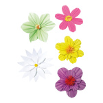 Blütenset, Papier, Größe: 15-19 cm Farbe: sortiert   #