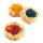 Tartelettes aux fruits mousse souple, 3 pcs./sachet     Taille: 9 cm Ø    Color: brun clair/multicolore