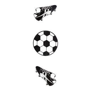 Fußballhänger Karton, 2 Schuhe, 1 Fußball     Groesse: 90 cm    Farbe: schwarz/weiß     #