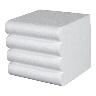 Hand towel stacking aid styrofoam, flame-resistant, 4 ribs     Size: 25x23x25 cm (H/W/D)    Color: white