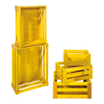 Crates wood - Material: 5 pcs./set nested - Color: yellow...
