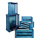Caisses bois, 5 pcs./set, assemblable     Taille: de 37x28.5x15.5cm - 21x12.5x9.5 cm    Color: bleu délavé