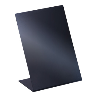 Présentoir en L matière plastique     Taille: 14,5x10,5 cm (h/l)    Color: noir