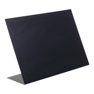 Présentoir en L matière plastique     Taille: 21x29,5 cm (h/l)    Color: noir