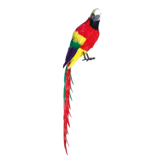 Papagei Styropor/Federn, Größe: 120 cm, Farbe: rot/gelb/grün/blau