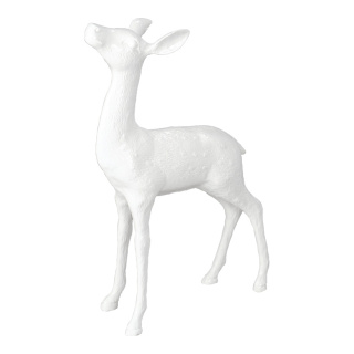 Chevreuil debout  résine artificielle Color: blanc/brillant Size: 62x40x12cm