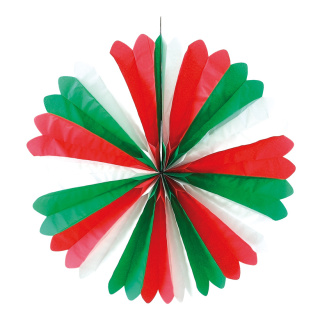 Fan Italy paper - Material: Italian flag - Color: white/green/red - Size: 60 cm Ø