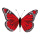 Butterfly feathers - Material:  - Color: red - Size: 18x30 cm