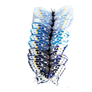 Papillon plumes, 12 pcs.     Taille: 12x7 cm    Color: bleu