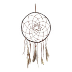 Dreamcatcher feather/pearls - Material: leather braid -...