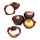 Pralines mousse souple, boîte de 6 pièces     Taille: 5 cm Ø    Color: brun