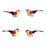 Oiseaux mousse/plumes 4 pcs./set Color: rouge Size: 95x35...