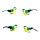 Vögel Schaum/Federn, 4 Stk./Satz     Groesse: 9,5x3,5 x4,5 cm - Farbe: grün #