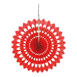 Honeycomb fan paper - Material:  - Color: red - Size: Ø 60 cm