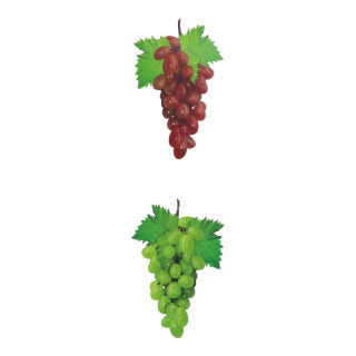 Weintraubenhänger aus Papier, 2 Traubenbündel je 22x15 cm, Größe: 50 cm lang, Farbe: grün/rot   #