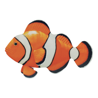 Tropical fish printed double-sided, wood, with hanger     Size: 20x12cm    Color: orange/white