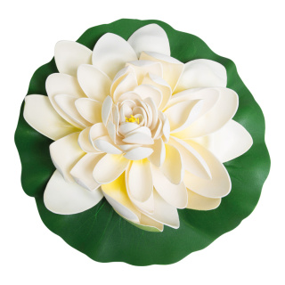 Water lily blooming  - Material: foam - Color: white/green - Size: Ø 40cm