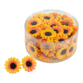 Fleurs de tournesol 100pcs./blister soie artificielle Color: jaune/noir Size: Ø 3cm