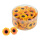Sunflower heads 100pcs./blister - Material: artificial silk - Color: yellow/black - Size: Ø 3cm
