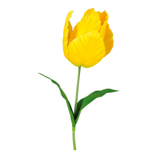 Tulipe en plastique/soie synthétique     Taille: 130cm, fleur : Ø 20cm    Color: jaune
