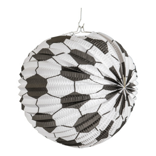 Football lantern made of paper     Size: Ø 30cm    Color: black/white