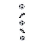 Hanger, 5-fold with 3 balls and 2 football shoes, made of...