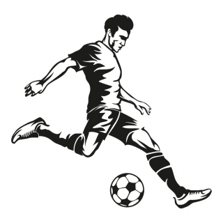 Présentoir carton »footballeur« imprimé dun côté, dos avec soutien en carton     Taille: 100x100cm, épaisseur du matériau: 4mm    Color: noir/blanc