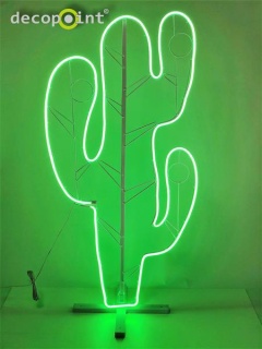 LED Kaktus H120cm Neongrün, Partybeleuchtung, Sommertrend, 24V, für Außen und Innen geeignet