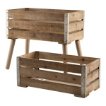 Caisses en bois set de 2  Color: nature Size: 30x60x25cm...