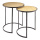Wooden tables round - Material: set of 2 pieces - Color: natural-coloured - Size: 50x50x60cm X 45x45x55cm