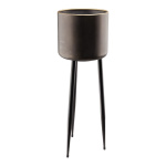 Metal pot three-legged, standing 73cm Color: black/bronze