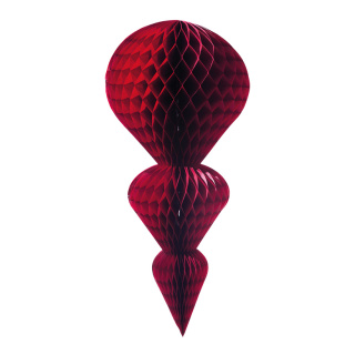 Ornament drop-shaped made of paper with nylon hanger - Material: flame retardant according to M1 - Color: burgundy - Size: 65x30cm