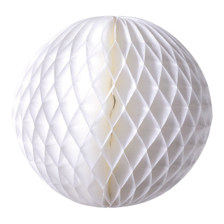 Honeycomb ball made of paper with nylon hanger - Material: flame retardent according to M1 - Color: white - Size: 30cm