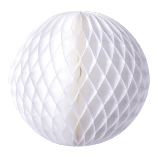 Boule en nid dabeille de papier avec attache en nylon ignifugé en M1 Color: blanc Size: 60cm