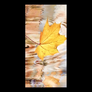 Banner "Autumn Leaf" fabric - Material:  - Color: yellow/natural - Size: 180x90cm
