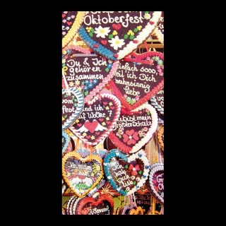 Banner "Gingerbread Heart" fabric - Material:  - Color: multicoloured - Size: 180x90cm