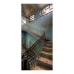 Motif imprimé "vieil escalier" papier  Color: bleu/brun Size: 180x90cm