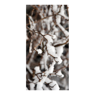 Motivdruck "Winterzweig", Papier, Größe: 180x90cm Farbe: braun-weiß   #