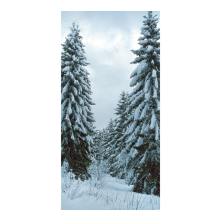 Banner "Snow-covered fir trees" fabric - Material:  - Color: white/grey - Size: 180x90cm