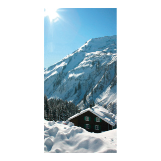Motivdruck "Berghütte" aus Stoff   Info: SCHWER ENTFLAMMBAR