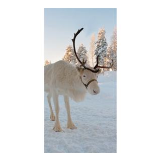 Banner "Reindeer" fabric - Material:  - Color: white/grey - Size: 180x90cm