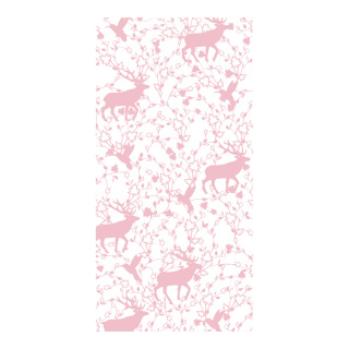 Motif imprimé "Feuilles filigranes et cerfs" papier  Color: rose Size: 180x90cm