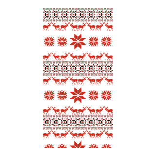 Motif imprimé "Motif Norvège" papier  Color: blanc/rouge Size: 180x90cm