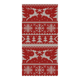 Banner "Knitting Pattern" fabric - Material:  - Color: red/white - Size: 180x90cm