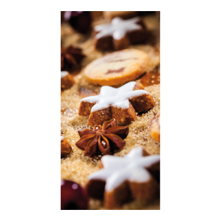 Banner "Star-shaped cinnamon biscuit" paper - Material:  - Color: brown - Size: 180x90cm