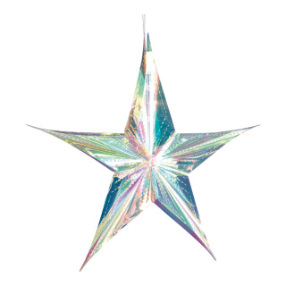 Étoile pliante 5 pointes avec suspension holographique Color: transparent Size: Ø 40cm