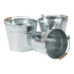 Zinc buckets with handles set of 3 pieces, nested...