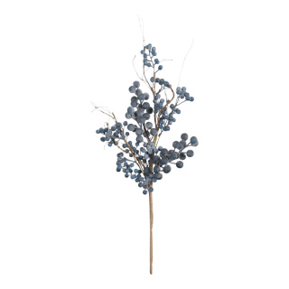 Beerenzweig mit Beeren aus Styropor Abmessung: 60cm Farbe: blau