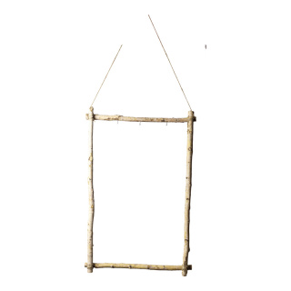 Display "cadre en bois" avec suspension et 3 crochets  Color: nature Size: 90x60cm